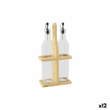 Set de pansement Quttin Marron Transparent verre Bambou 0,5 L 2 Pièces (12 Unités)