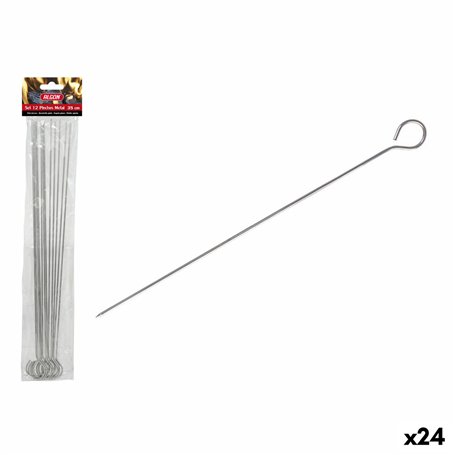 Ensemble de brochettes pour barbecue Algon Métal 35 cm 12 Pièces (24 Unités)