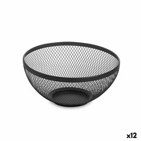 Coupe à fruits Confortime Noir Métal 26 x 12,5 cm (12 Unités)