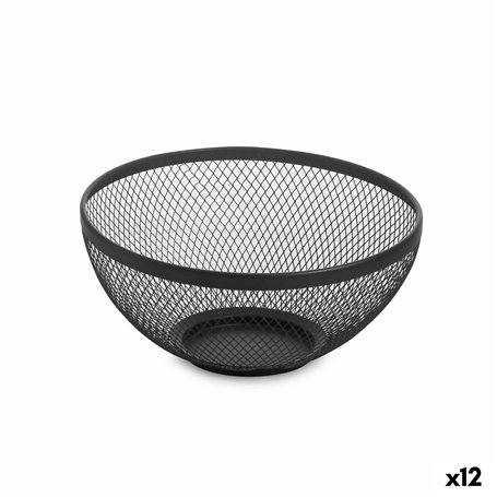 Coupe à fruits Confortime Noir Métal 26 x 12,5 cm (12 Unités)
