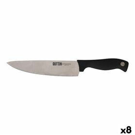 Couteau de cuisine Quttin Dynamic Noir Argenté 20 cm (8 Unités)