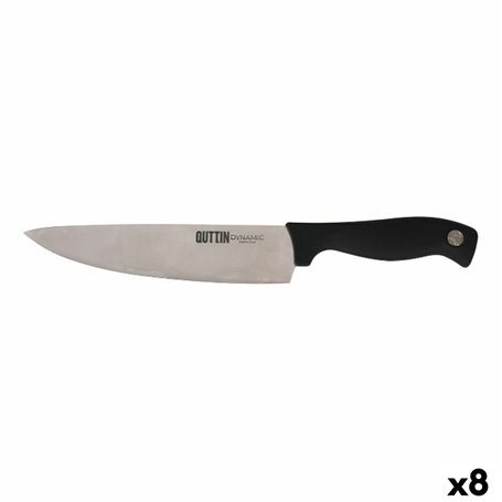 Couteau de cuisine Quttin Dynamic Noir Argenté 20 cm (8 Unités)