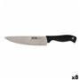 Couteau de cuisine Quttin Dynamic Noir Argenté 20 cm (8 Unités)