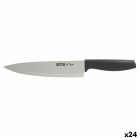 Couteau de cuisine Quttin Laos Noir Argenté 20 cm (24 Unités)