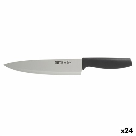 Couteau de cuisine Quttin Laos Noir Argenté 20 cm (24 Unités)