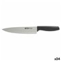Couteau de cuisine Quttin Laos Noir Argenté 20 cm (24 Unités)
