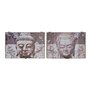 Boîte Décorative DKD Home Decor Gris Bois MDF Buda Compteur (2 Unités)