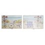 Boîte Décorative DKD Home Decor Multicouleur Bois MDF Plage méditerranéen Compteur (2 Unités)