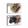 Boîte Décorative DKD Home Decor Blanc Multicouleur Bois MDF Tropical Sauvage Compteur (2 Unités)