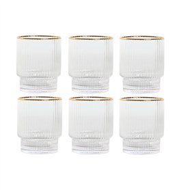 Set de Verres Home ESPRIT Transparent Doré Verre 320 ml (6 Unités)