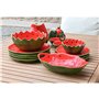 Bol pour Apéritifs Home ESPRIT Rouge Vert Grès Pastèque 30 x 19,5 x 7,5 cm