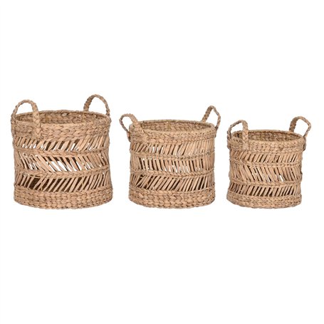 Set de basket Home ESPRIT Naturel Métal Fibre naturelle (3 Pièces)