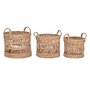 Set de basket Home ESPRIT Naturel Métal Fibre naturelle (3 Pièces)