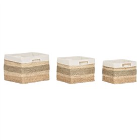 Set de basket Home ESPRIT Naturel Herbier marin Tropical (3 Pièces)
