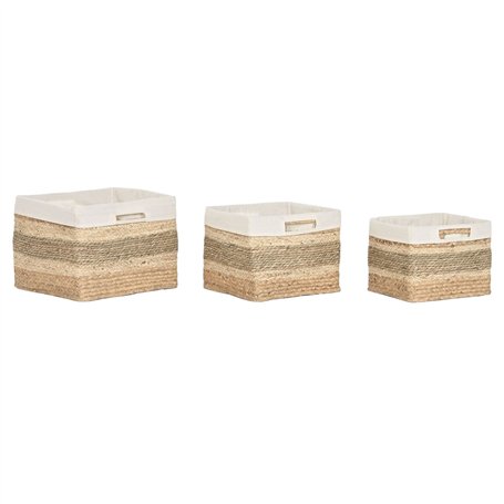 Set de basket Home ESPRIT Naturel Herbier marin Tropical (3 Pièces)