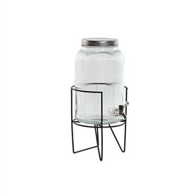 Distributeur d'eau Home ESPRIT Noir Métal Silicone Verre ABS 5 L 19,6 x 23,5 x 40,5 cm