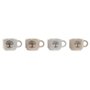 Ensemble de tasses à café Home ESPRIT Blanc Beige Métal Grès 150 ml