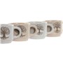 Ensemble de tasses à café Home ESPRIT Blanc Beige Métal Grès 150 ml