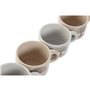 Ensemble de tasses à café Home ESPRIT Blanc Beige Métal Grès 150 ml