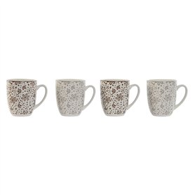 Ensemble de 4 mugs Home ESPRIT Marron Beige Fleurs 340 ml