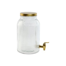 Distributeur d'eau Home ESPRIT Doré Métal Verre 5,5 L 18 x 23,5 x 30 cm