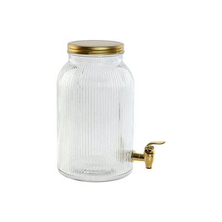 Distributeur d'eau Home ESPRIT Doré Métal Verre 5,5 L 18 x 23,5 x 30 cm