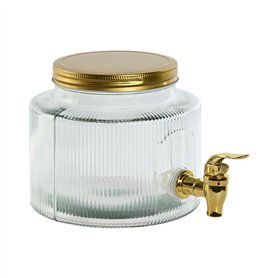 Distributeur d'eau Home ESPRIT Doré Métal Verre 17,8 x 25 x 15 cm
