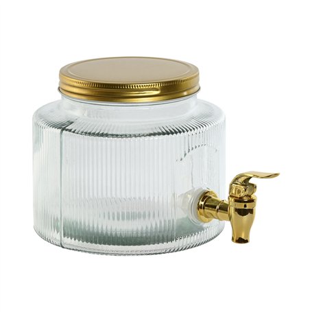 Distributeur d'eau Home ESPRIT Doré Métal Verre 17,8 x 25 x 15 cm