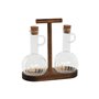 Ensemble salière et poivrier Home ESPRIT Naturel Verre Bois d'acacia 350 ml 20,4 x 9 x 21 cm