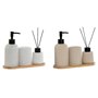 Ensemble de Bain Home ESPRIT Blanc Crème Bambou Dolomite 24 x 9 x 1 cm 4 Pièces (2 Unités)