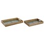 Jeux de plateaux Home ESPRIT Bleu Naturel Bois de manguier 43,5 x 27 x 5,5 cm (2 Unités)