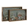Jeux de plateaux Home ESPRIT Bleu Naturel Bois de manguier 43,5 x 27 x 5,5 cm (2 Unités)