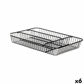 Range-couverts Kinvara W7267-1 Noir Métal 26 x 4,7 x 35,5 cm (6 Unités)