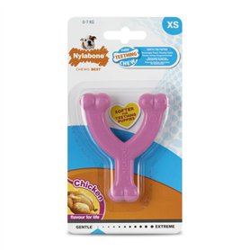 Jouet pour chien Nylabone WISHBONE Rose Poulet XS