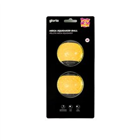 Boule pour animaux de compagnie Gloria PLAY AND RUN Jaune TPR M 6,35 cm 2 Unités