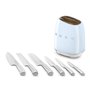 Ensemble de couteaux de cuisine et support Smeg KBSF02PB Bleu Acier inoxydable