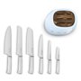 Ensemble de couteaux de cuisine et support Smeg KBSF02PB Bleu Acier inoxydable