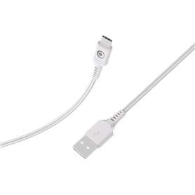Câble Tissé USB A / USB C 3A 1.2m FastCharge 15W Blanc Bigben