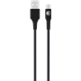 Câble Tissé USB A / Lightning 2.4A 1.2m FastCharge 12W Noir Bigben