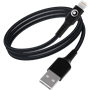 Câble Tissé USB A / Lightning 2.4A 1.2m FastCharge 12W Noir Bigben