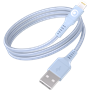 Câble Tissé USB A / Lightning 2.4A 1.2m FastCharge 12W Bleu Bigben
