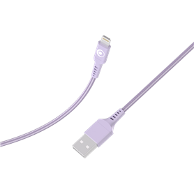 Câble Tissé USB A / Lightning 2.4A 1.2m FastCharge 12W Violet Bigben