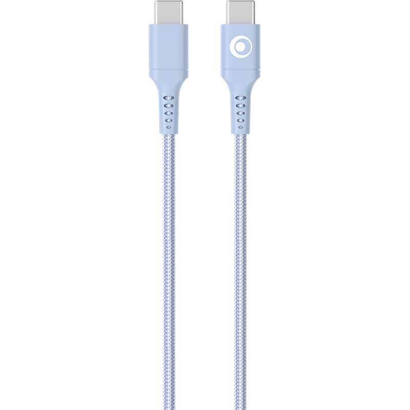 Image secondaire de Câble Tissé USB C / USB C 3A 1.2m PD 60W Bleu Bigben