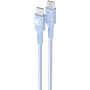 Câble Tissé USB C / USB C 3A 1.2m PD 60W Bleu Bigben