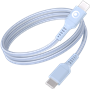Câble Tissé USB C / USB C 3A 1.2m PD 60W Bleu Bigben