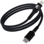 Câble Tissé USB C / Lightning 3A 1.2m PD 60W Noir Bigben
