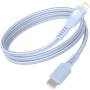 Câble Tissé USB C / Lightning 3A 1.2m PD 60W Bleu Bigben