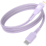 Câble Tissé USB C / Lightning 3A 1.2m PD 60W Violet Bigben