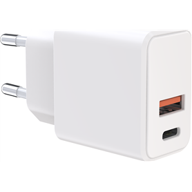 Chargeur USB A + USB C 38W (18+20W) Power Delivery Blanc WOW