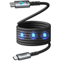 Câble Léopard USB C / USB C 5A 1.2m Magnétique PD 100W Noir Iniu